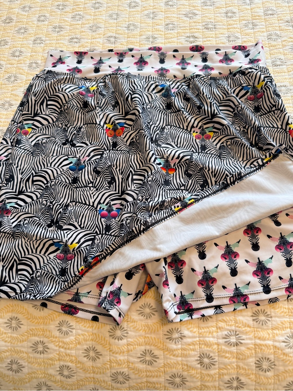 Zebra Print Black & White Skirt with Colorful Accents